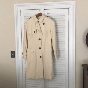 Banana Republic Winter White Wool Trench Coat